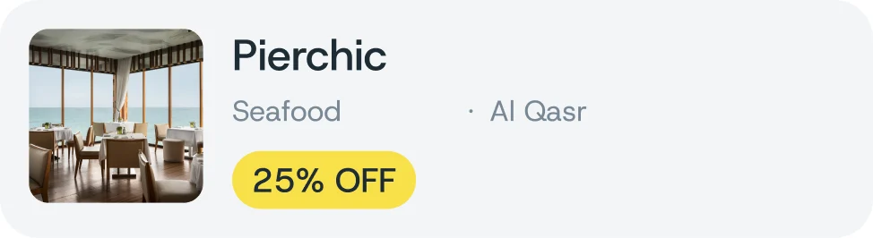 Pierchic, seafood at Al Qasr, 25% off