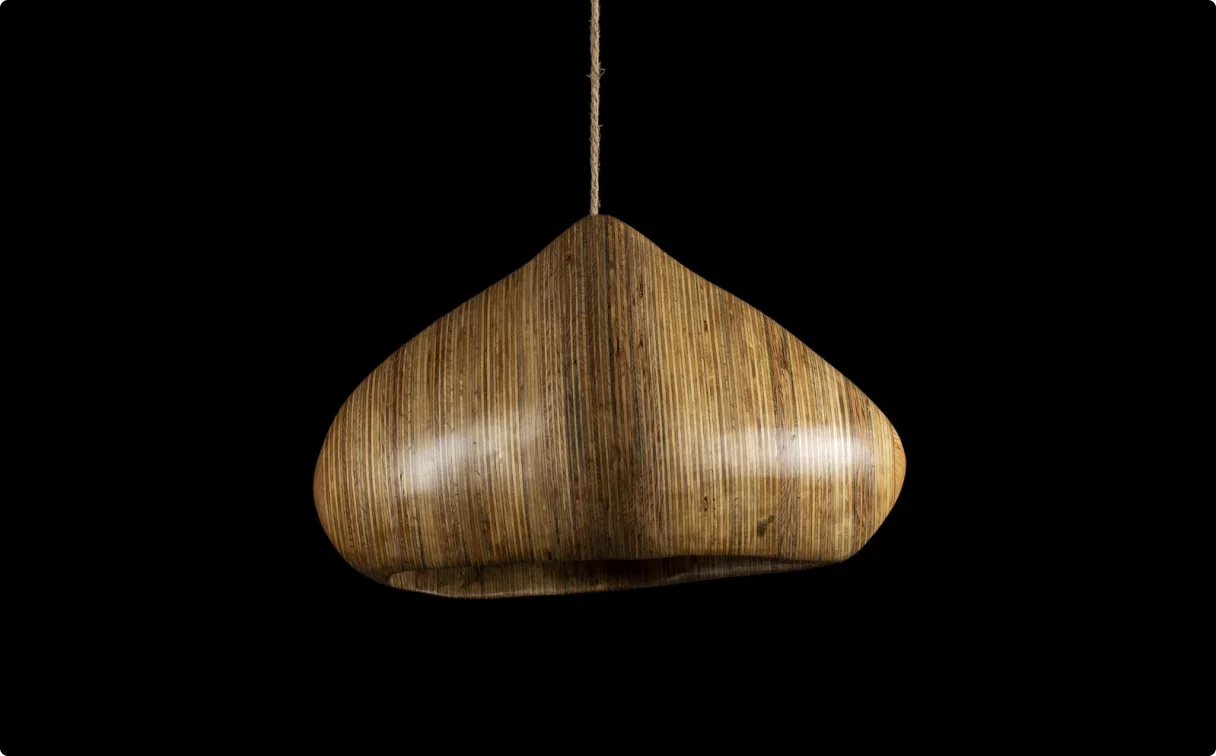 Cupola, a pendant lamp in layered wood