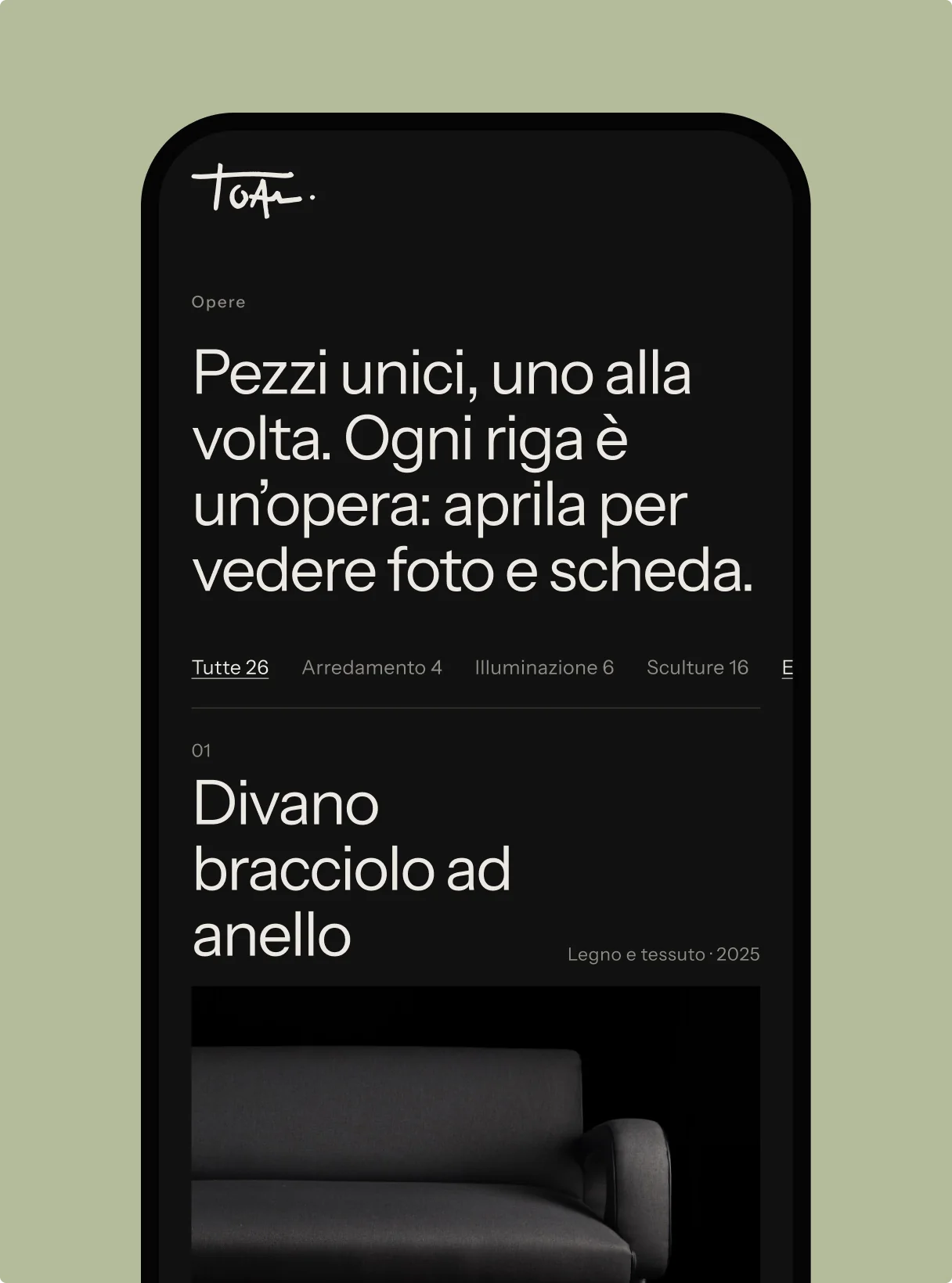 The works index on a phone